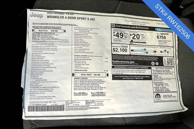 New 2024 Jeep Wrangler Sport S 4xe image 5