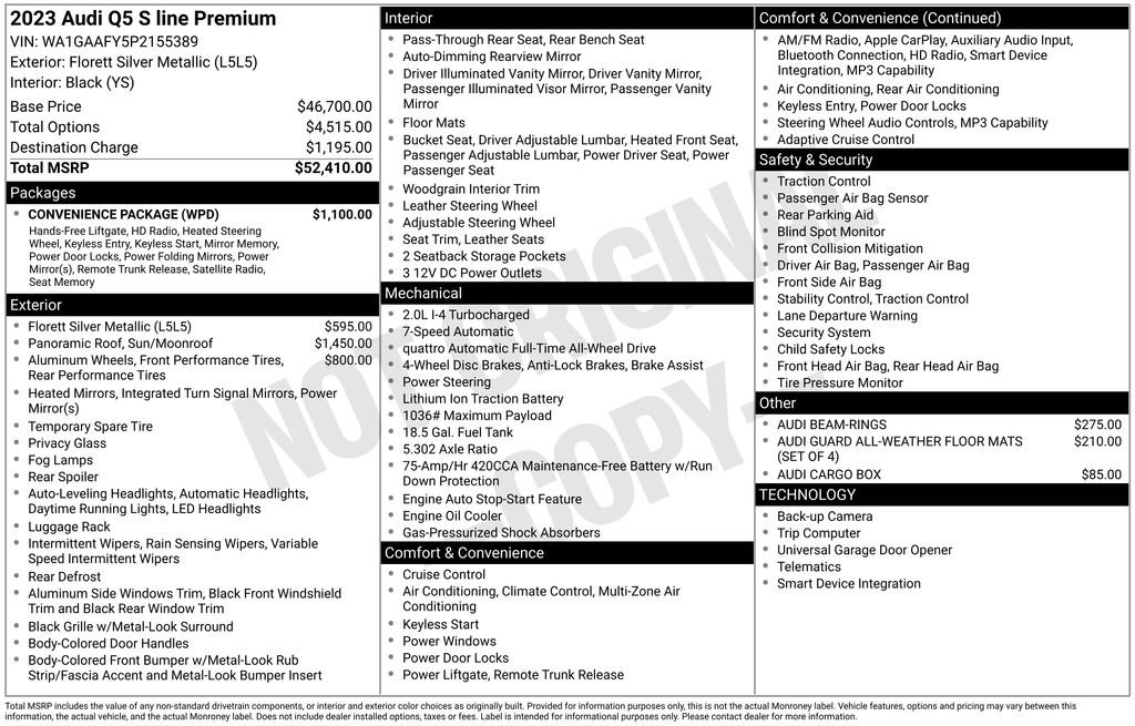 Certified 2023 Audi Q5 2.0T Premium w/ Convenience Package AWD/4WD image 3