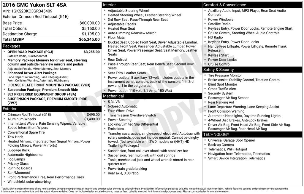 Used 2016 GMC Yukon SLT w/ Open Road Package image 6