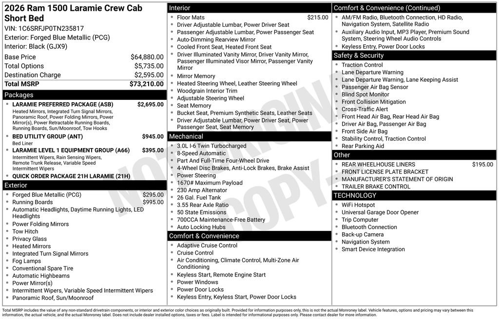 New 2026 RAM 1500 Laramie w/ Laramie Preferred Package image 3