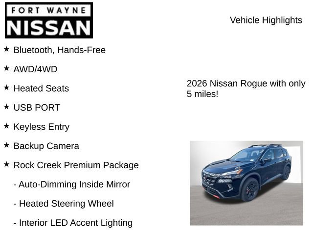 New 2026 Nissan Rogue SV w/ Rock Creek Premium Package AWD/4WD image 8