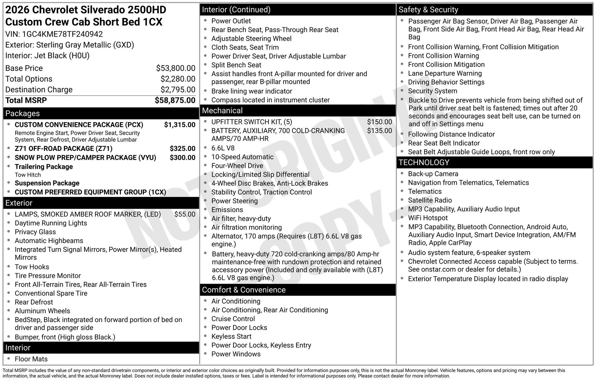 New 2026 Chevrolet Silverado 2500 Custom w/ Custom Convenience Package AWD/4WD image 3