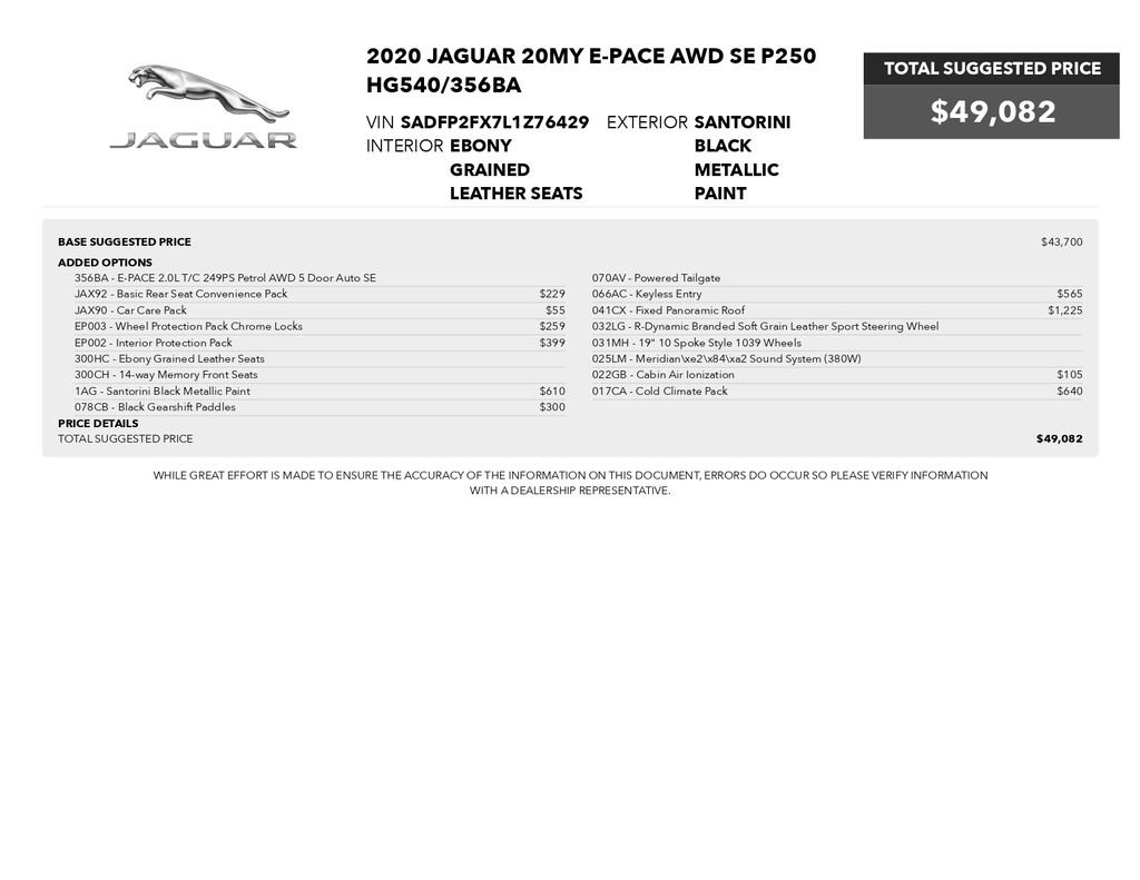 Used 2020 Jaguar E-PACE SE image 3