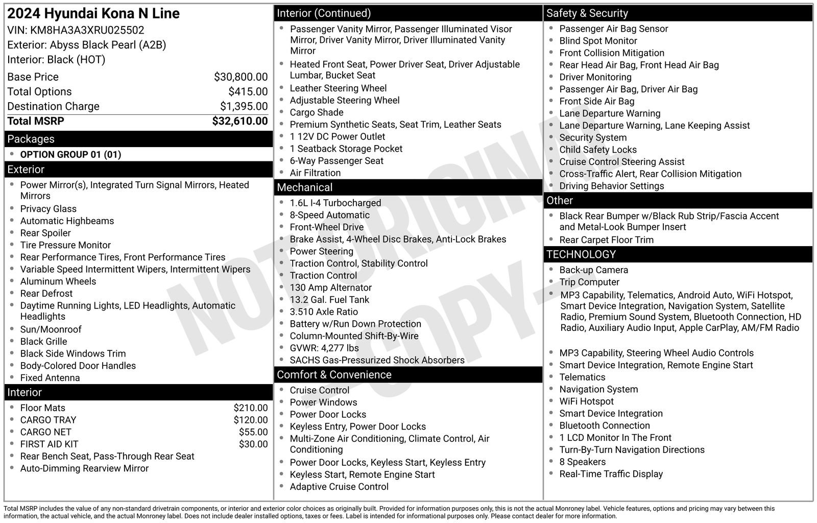 Certified 2024 Hyundai Kona N Line FWD image 28