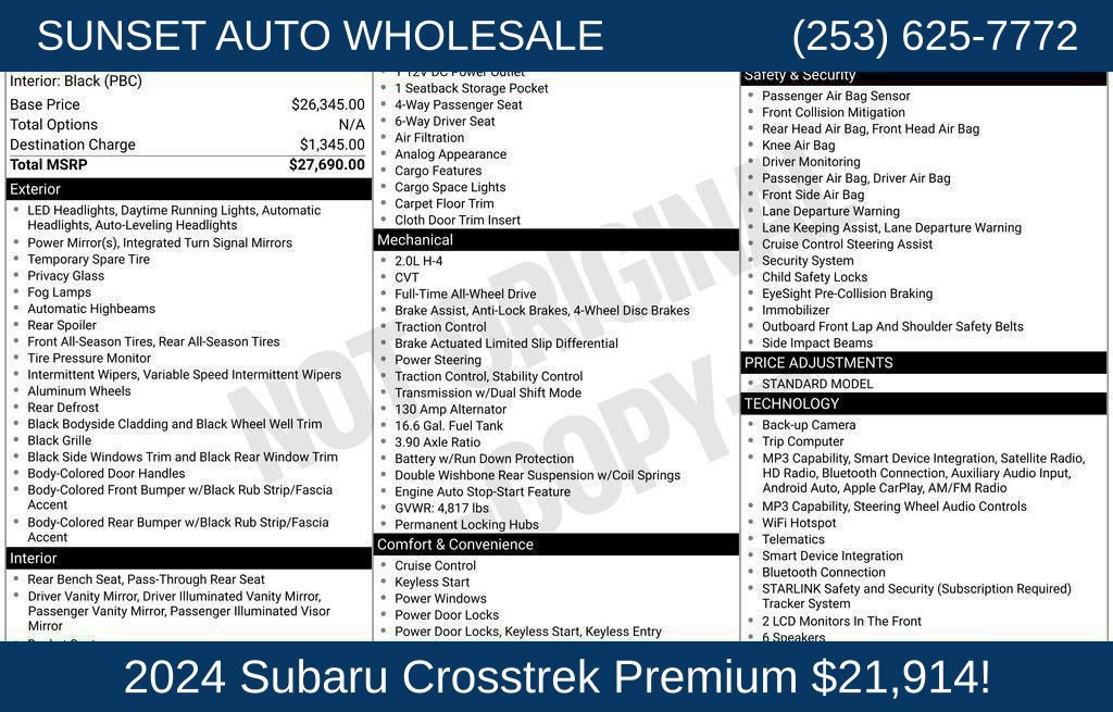 Used 2024 Subaru Crosstrek 2.0i Premium AWD/4WD image 39