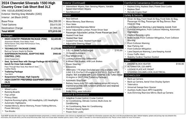 Certified 2024 Chevrolet Silverado 1500 High Country w/ High Country Premium Package AWD/4WD image 16