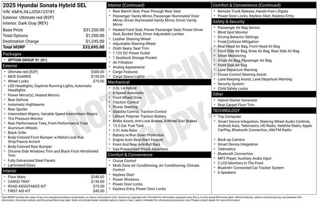 Used 2025 Hyundai Sonata SEL FWD image 3