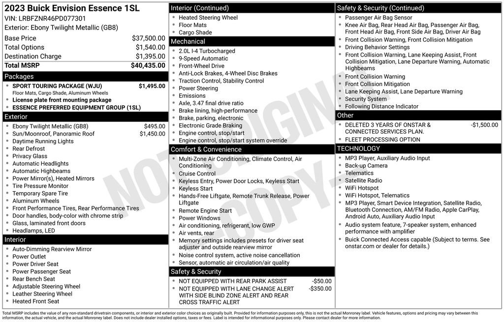 Used 2023 Buick Envision Essence w/ Sport Touring Package FWD image 21