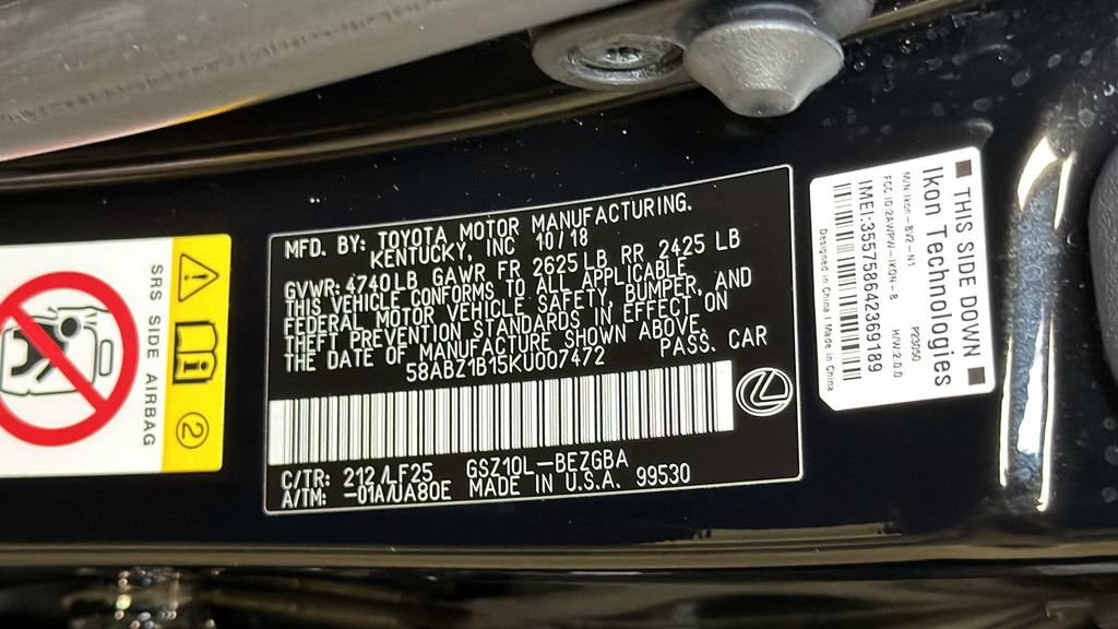 Used 2019 Lexus ES 350 F Sport w/ Accessory Package FWD image 34