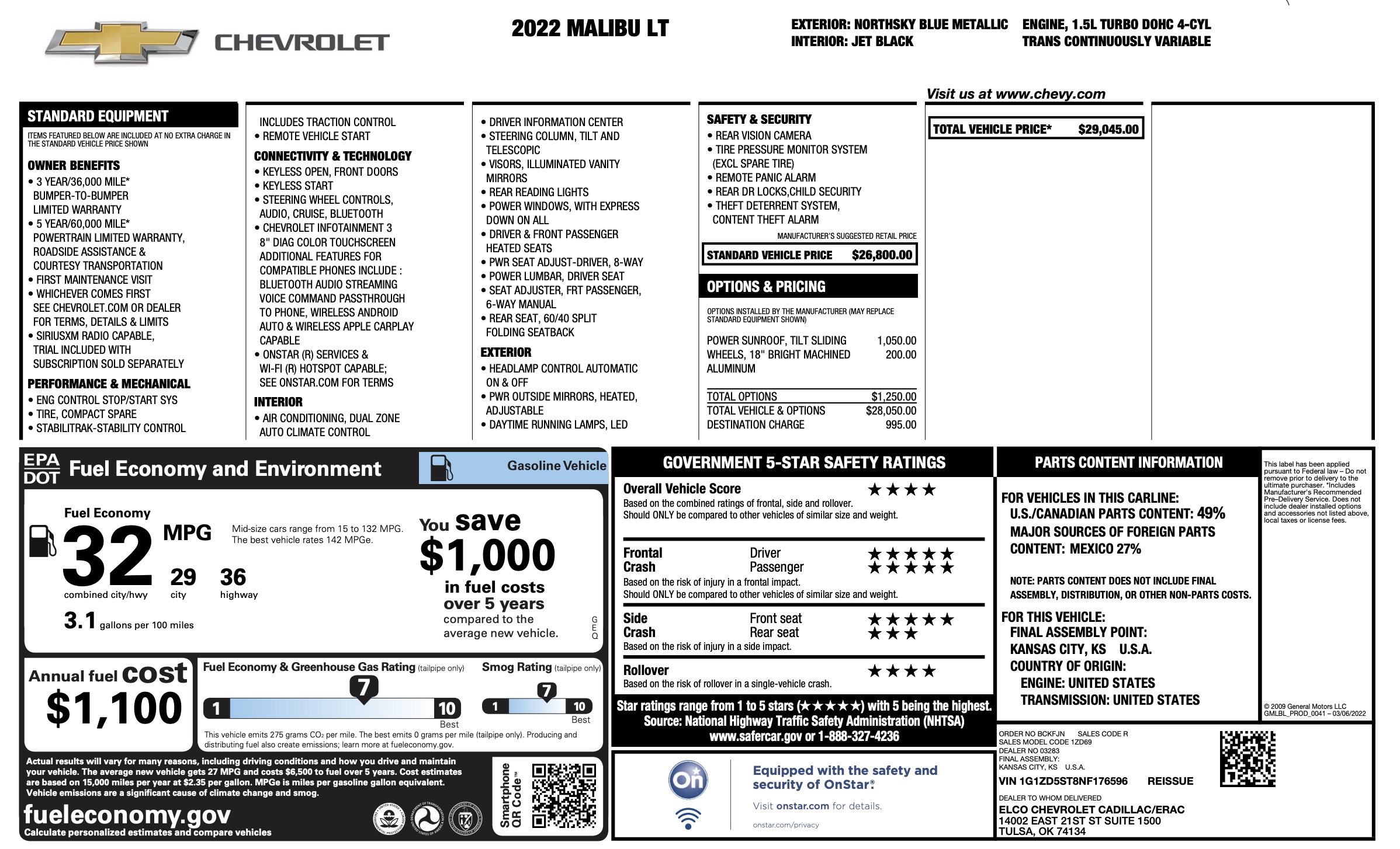 Used 2022 Chevrolet Malibu LT image 2