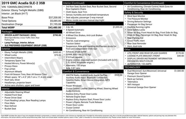 Used 2019 GMC Acadia SLE w/ Driver Alert Package I image 2