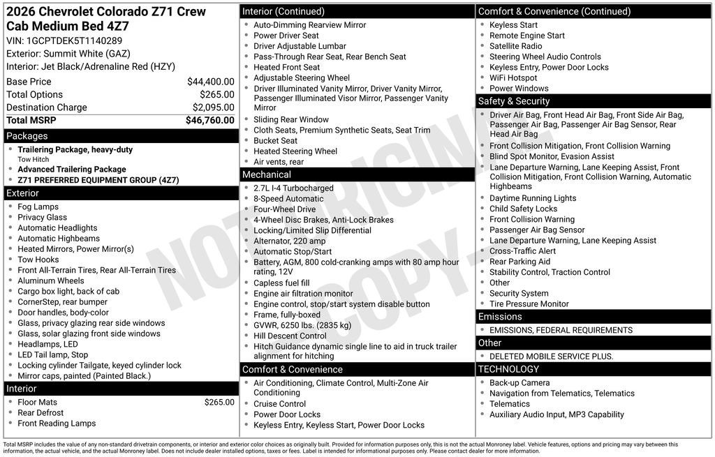 New 2026 Chevrolet Colorado Z71 image 9