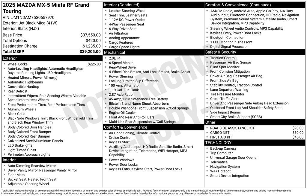 New 2025 MAZDA MX-5 Miata RF Grand Touring image 34
