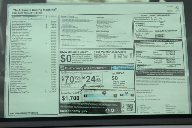 New 2026 BMW 750e xDrive w/ Executive Package image 2