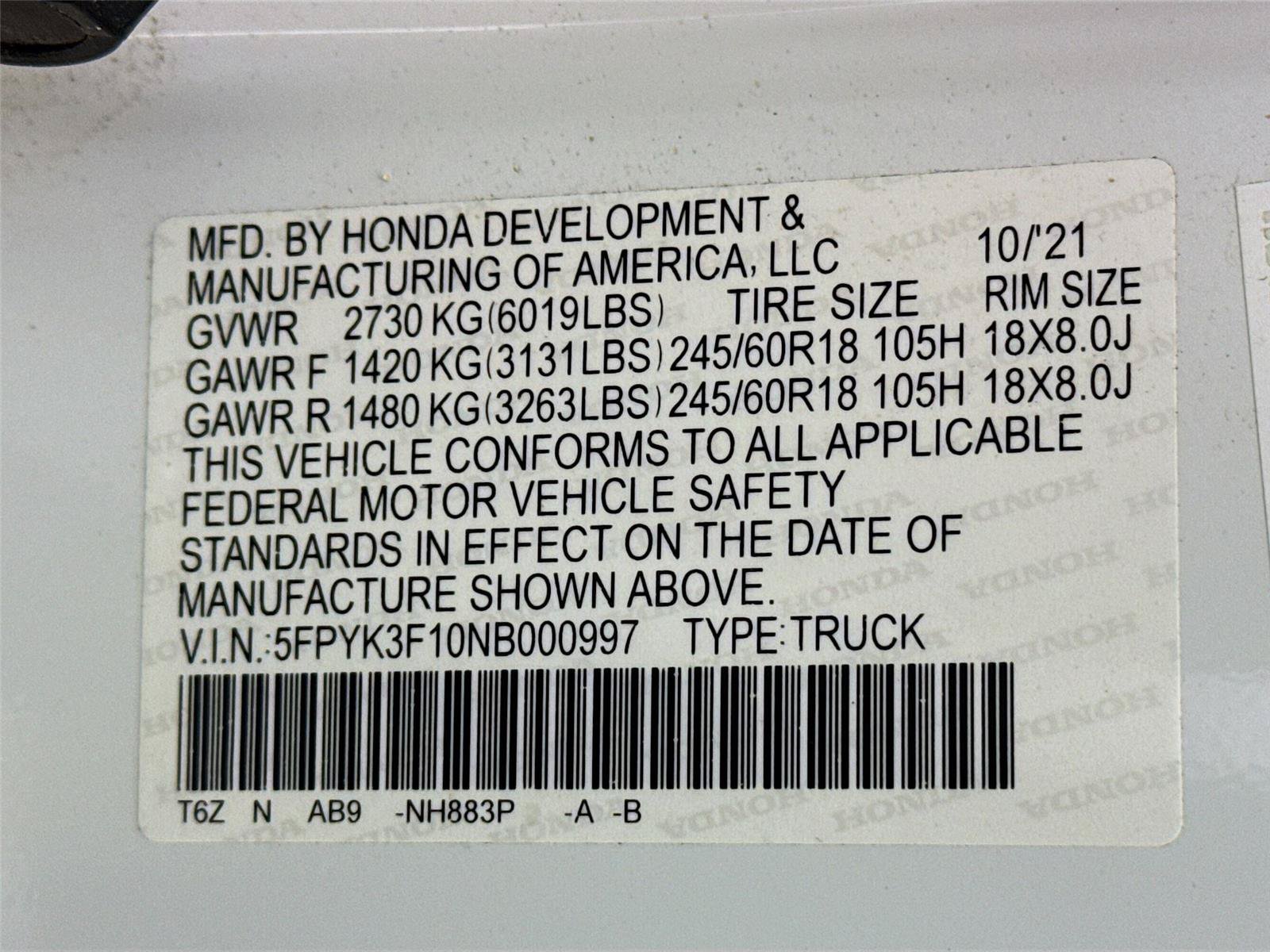 Used 2022 Honda Ridgeline Sport image 21