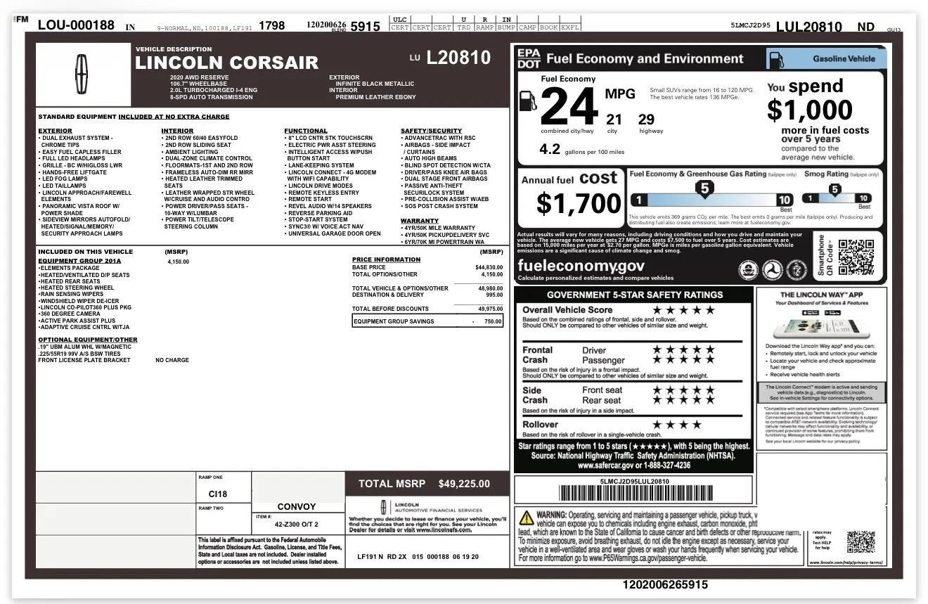 Used 2020 Lincoln Corsair Reserve w/ Equipment Group 201A AWD/4WD image 34