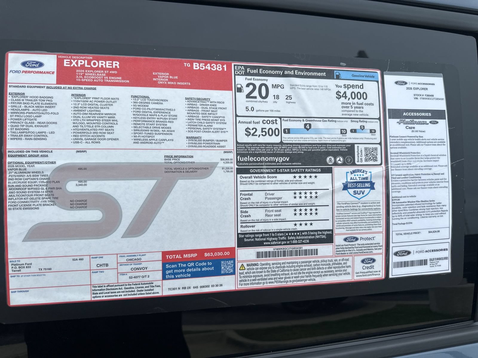 New 2026 Ford Explorer ST w/ Sun And Sound Package AWD/4WD image 12