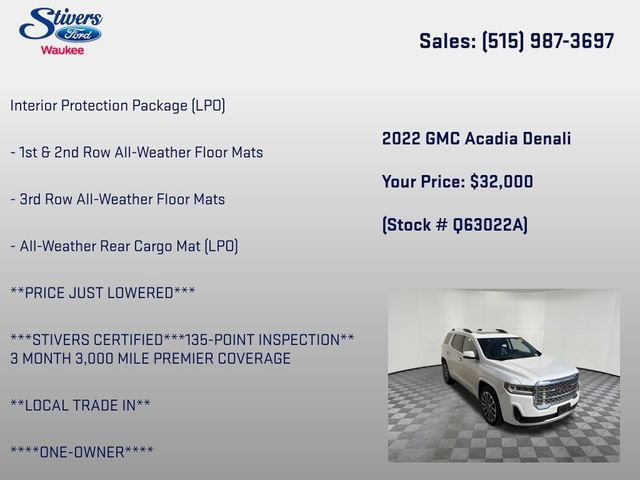 Used 2022 GMC Acadia Denali w/ Denali Technology Package AWD/4WD image 16