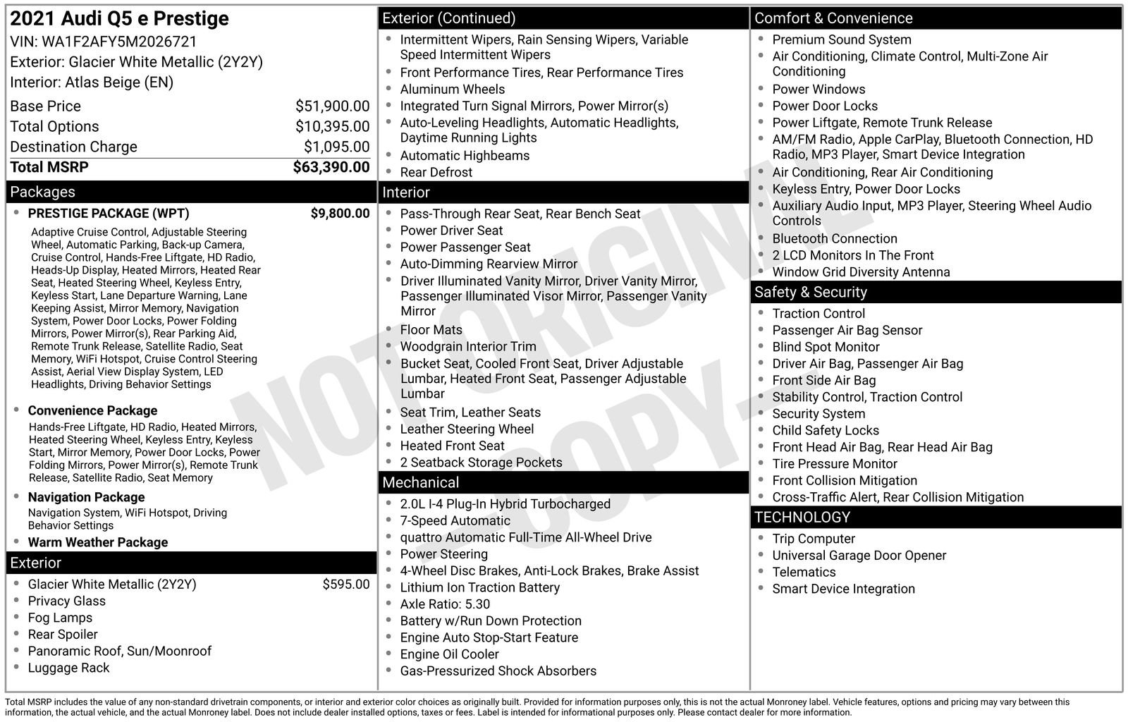 Used 2021 Audi Q5 e Prestige w/ Prestige Package image 44