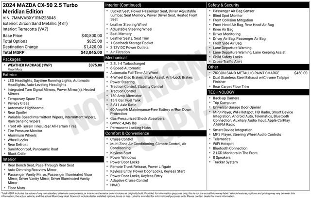 Certified 2024 MAZDA CX-50 Meridian Edition w/ Weather Package AWD/4WD image 25