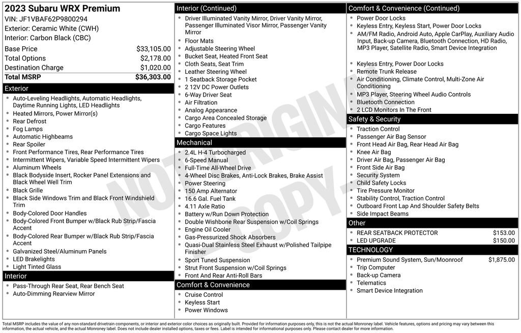 Used 2023 Subaru WRX Premium image 29