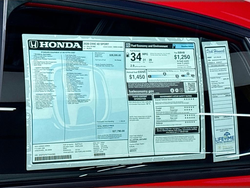 New 2026 Honda Civic Sport image 23