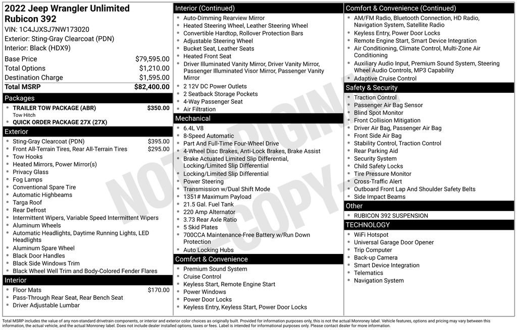 Used 2022 Jeep Wrangler Unlimited Rubicon w/ Trailer Tow Package AWD/4WD image 10