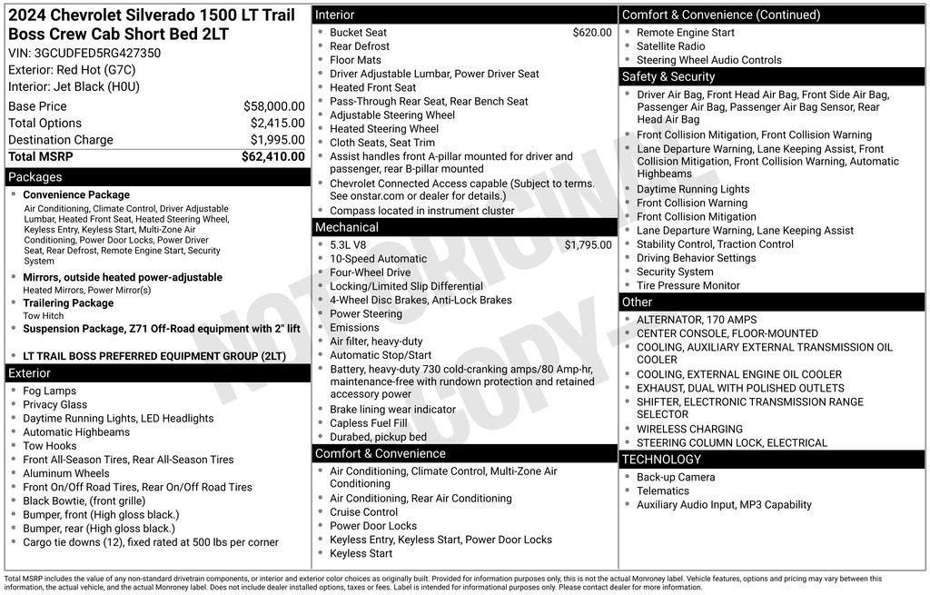 Used 2024 Chevrolet Silverado 1500 LT Trail Boss AWD/4WD image 10