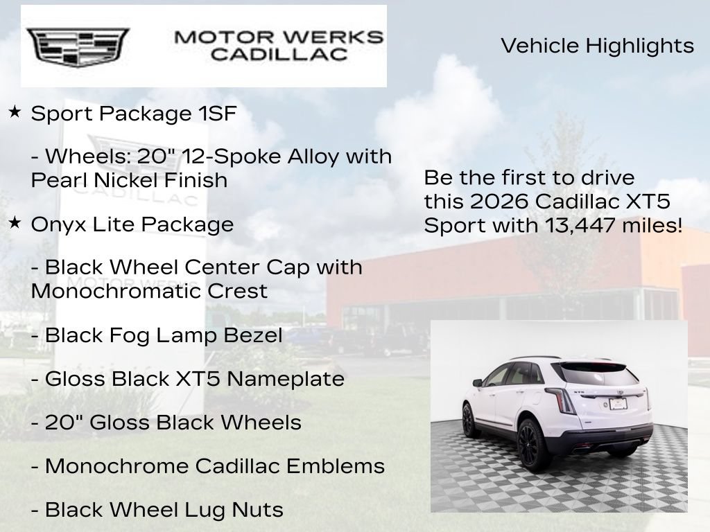Certified 2026 Cadillac XT5 Sportv w/ LPO, Onyx Lite Package AWD/4WD image 7