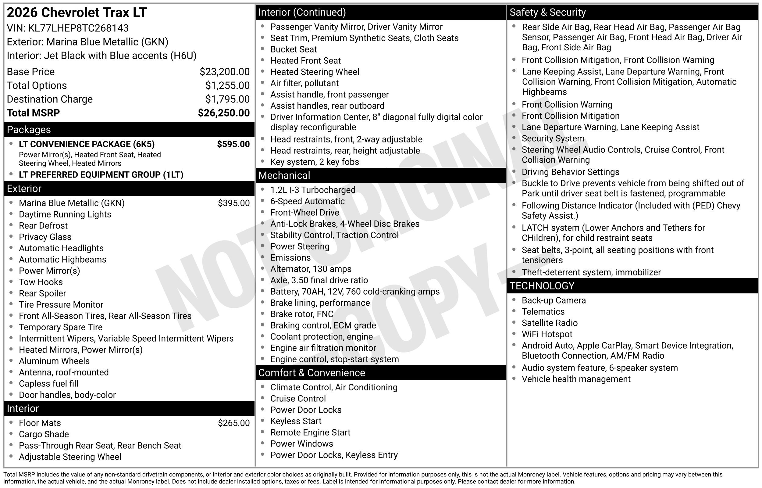 New 2026 Chevrolet Trax LT w/ LT Convenience Package FWD image 3
