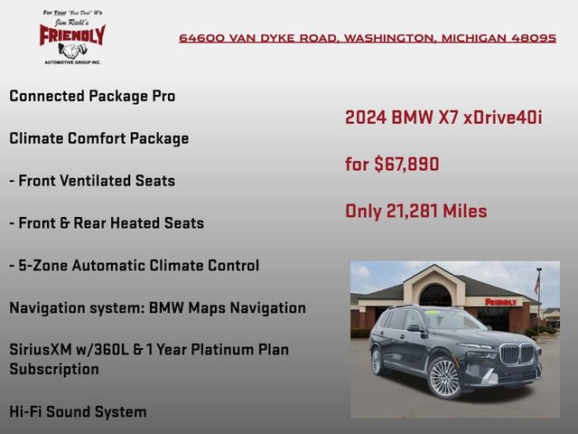 Used 2024 BMW X7 xDrive40i w/ Climate Comfort Package image 5