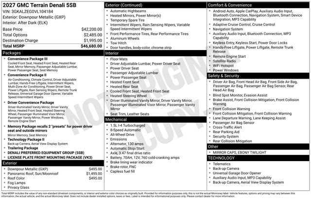 New 2027 GMC Terrain Denali AWD/4WD image 4
