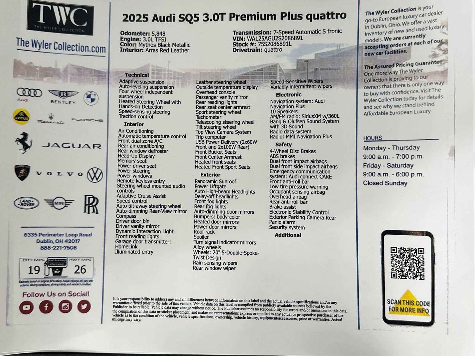 Certified 2025 Audi SQ5 Premium Plus AWD/4WD image 47