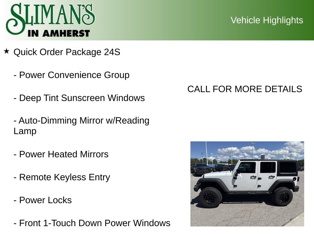 Used 2017 Jeep Wrangler Unlimited Sport w/ Quick Order Package 24S AWD/4WD image 8