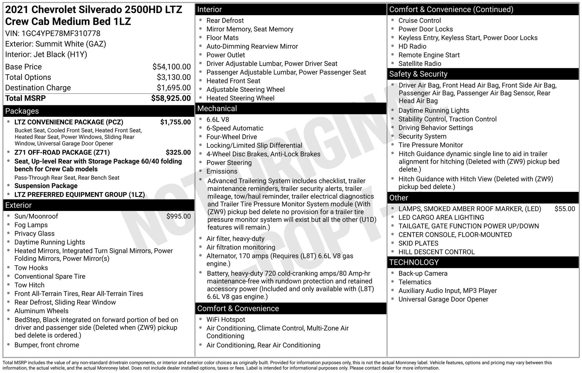 Used 2021 Chevrolet Silverado 2500 LTZ w/ LTZ Convenience Package AWD/4WD image 29