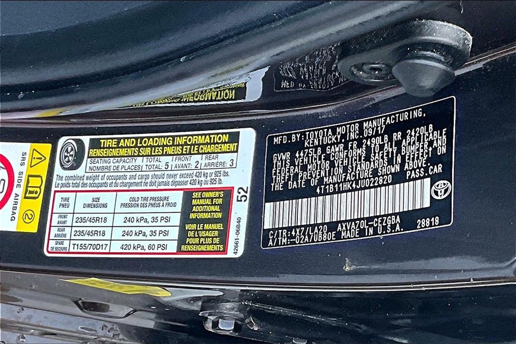 Certified 2018 Toyota Camry XLE image 17