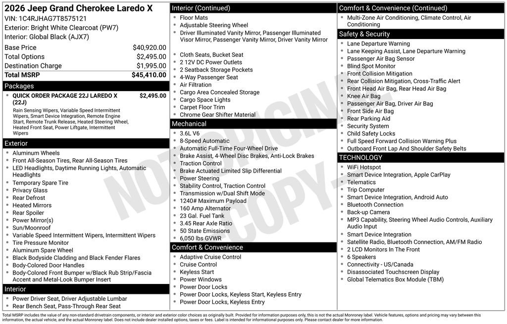 Certified 2026 Jeep Grand Cherokee Laredo X AWD/4WD image 38