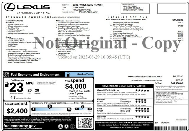 Used 2023 Lexus IS 350 F Sport w/ Memory Package RWD image 3