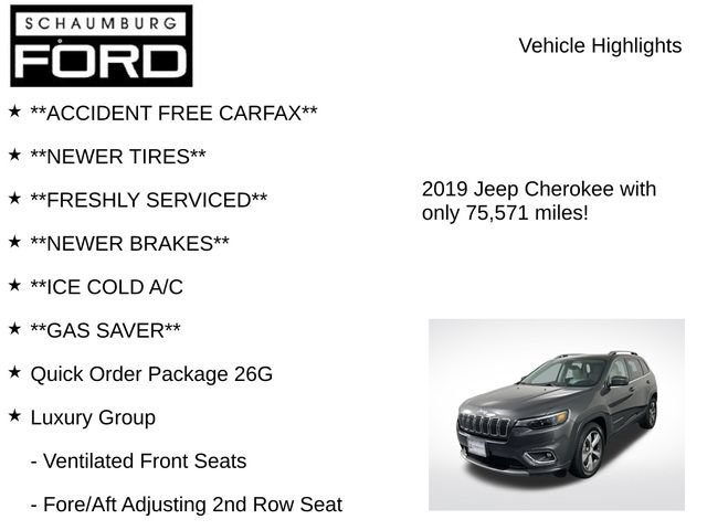 Used 2019 Jeep Cherokee Limited w/ Luxury Group FWD image 8