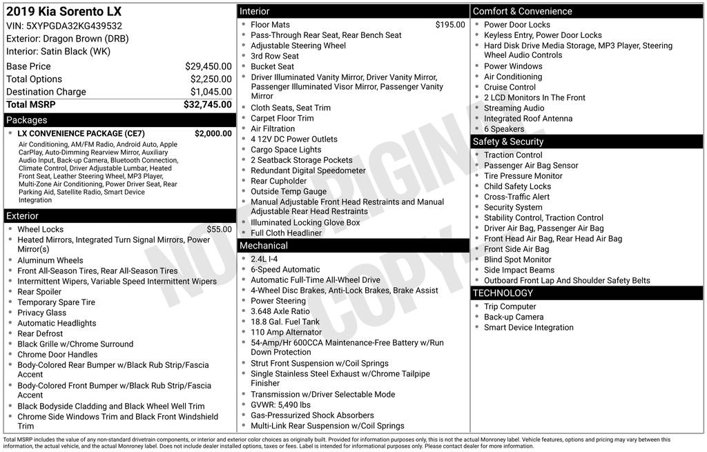 Used 2019 Kia Sorento LX w/ LX Convenience Package image 36