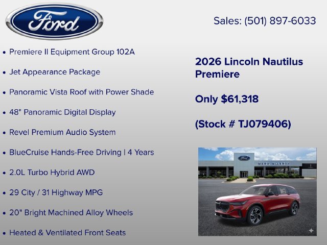 New 2026 Lincoln Nautilus Premier w/ Equipment Group 102A AWD/4WD image 6
