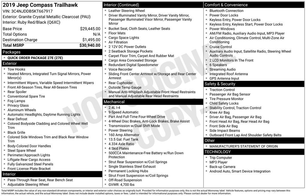 Used 2019 Jeep Compass Trailhawk image 32