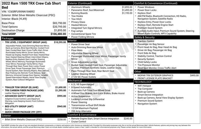 Used 2022 RAM 1500 TRX w/ TRX Level 2 Equipment Group image 37