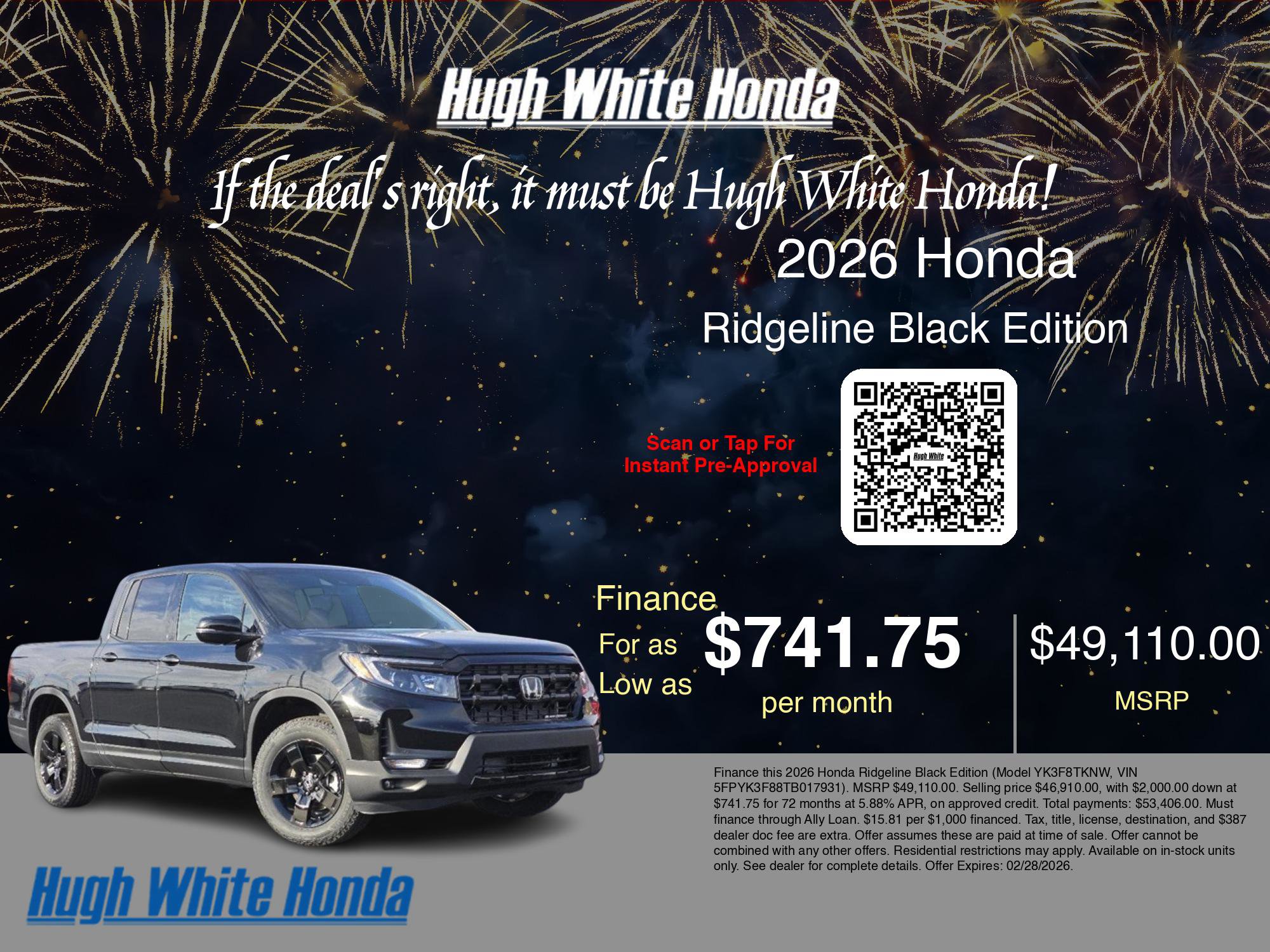 New 2026 Honda Ridgeline Black Edition image 7