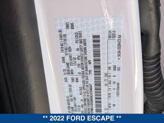 Certified 2022 Ford Escape SE image 24
