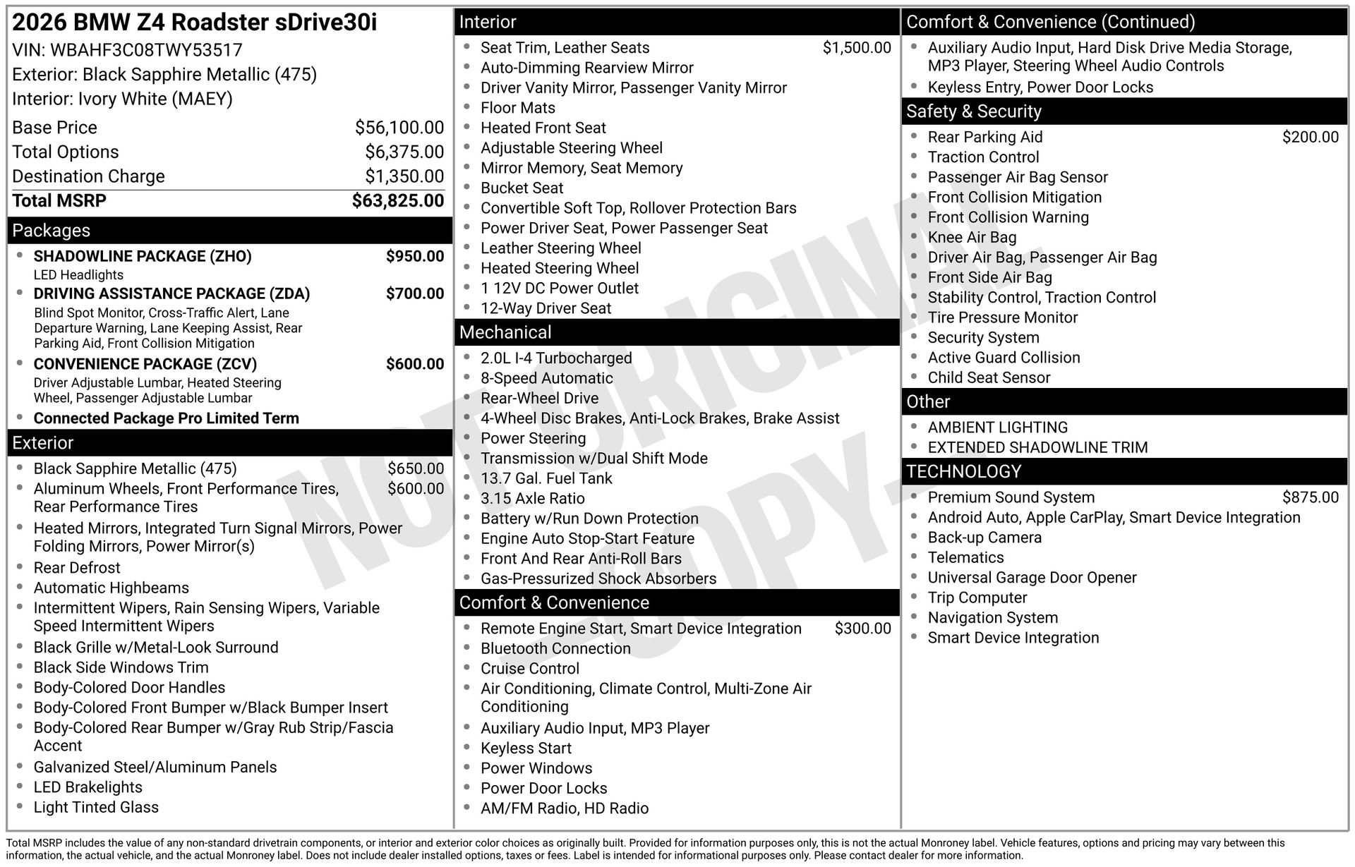 New 2026 BMW Z4 sDrive30i w/ Shadowloine Package image 11