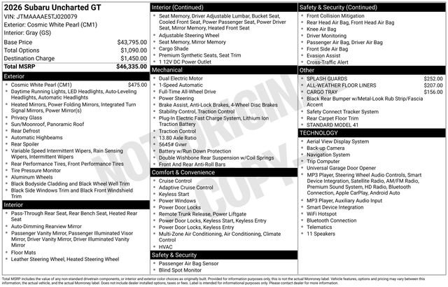 Used 2026 Subaru Uncharted AWD image 41