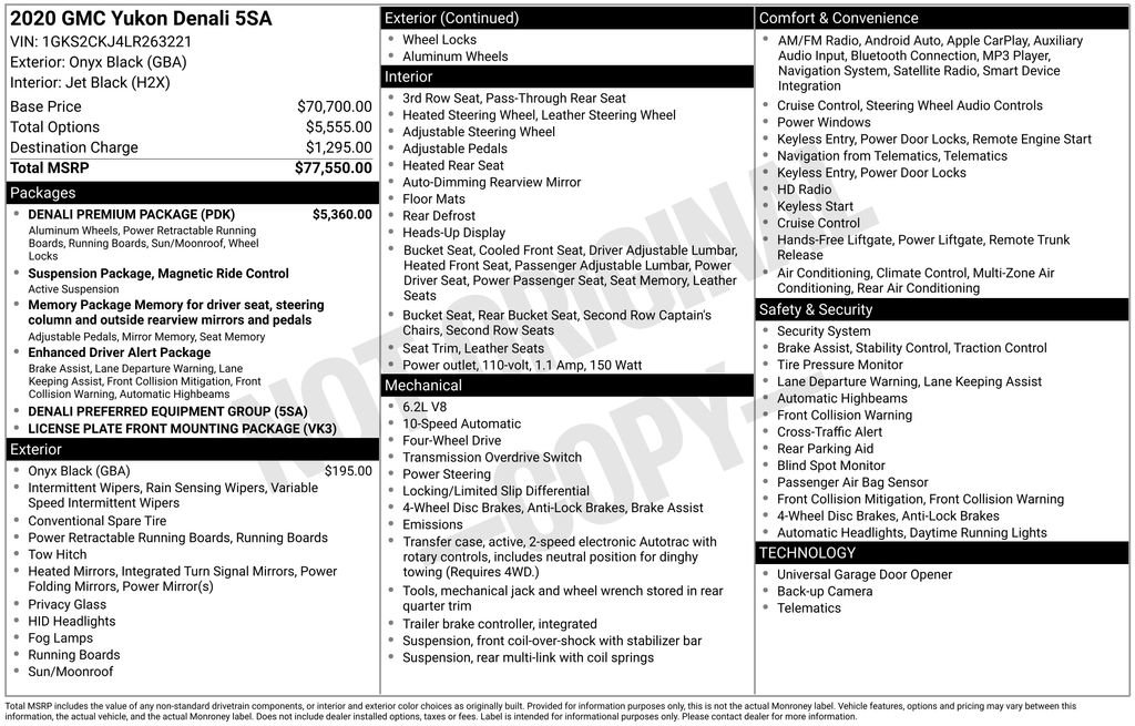 Used 2020 GMC Yukon Denali w/ Denali Premium Package image 12