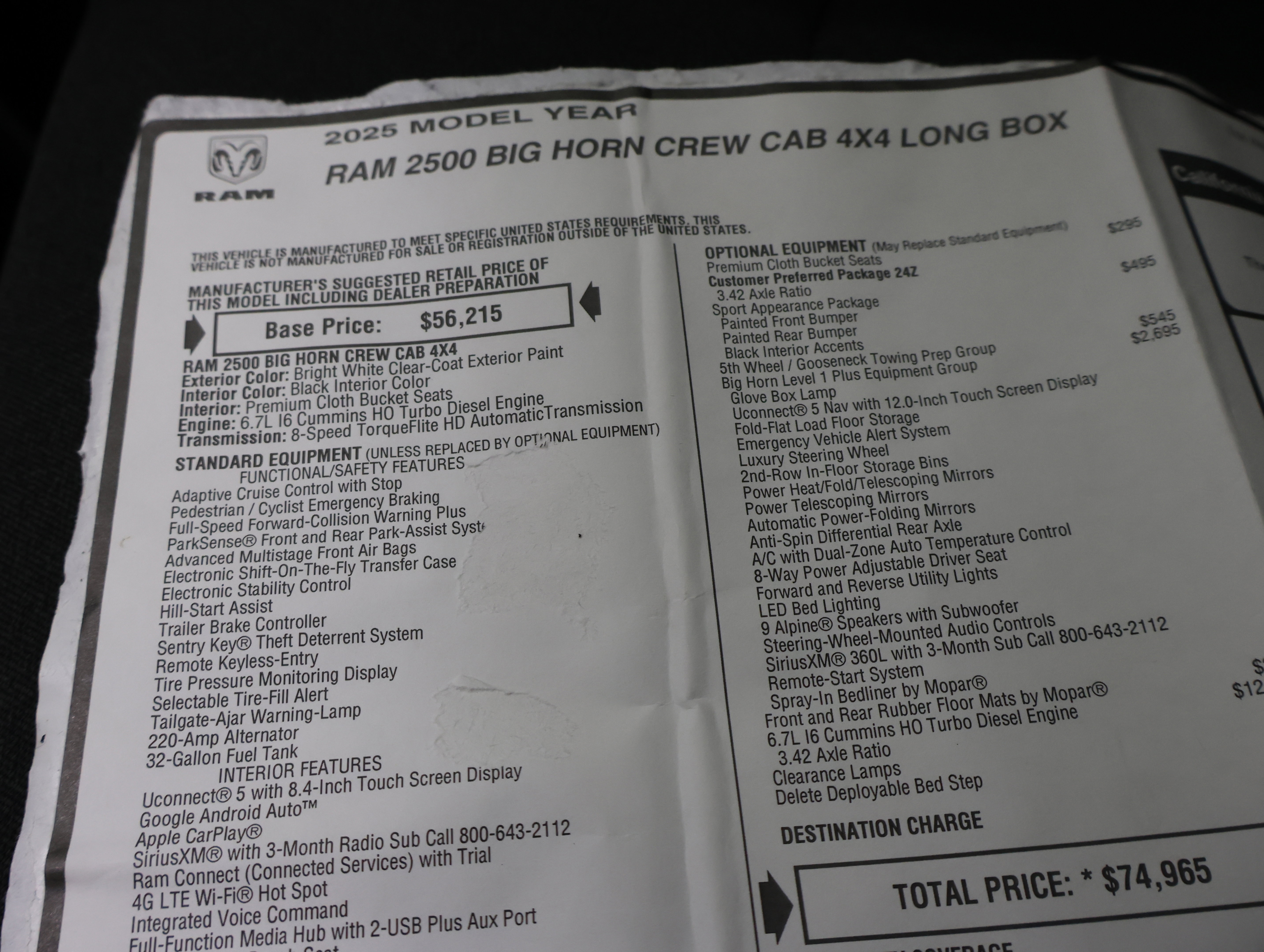 Used 2025 RAM 2500 Big Horn AWD/4WD image 65