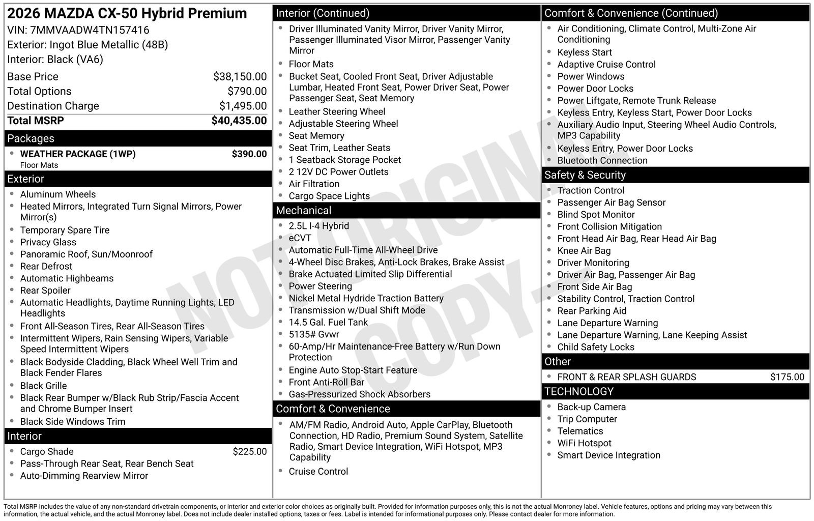 New 2026 MAZDA CX-50 AWD 2.5 Hybrid w/ Weather Package image 23